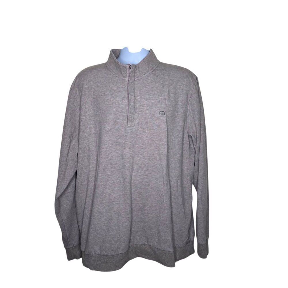 Travis Mathew Newport Performance Golf 1/4 Zip Sweatshirt Mens Size XXL Grey